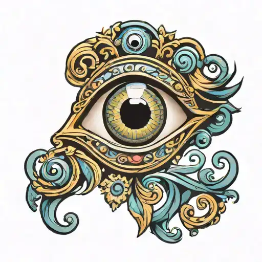 Greek Evil Eye Surrounded