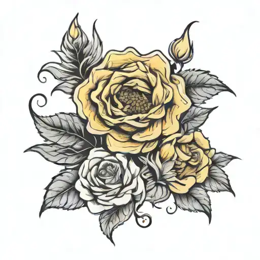 I Love You With A Rose And Sunflower