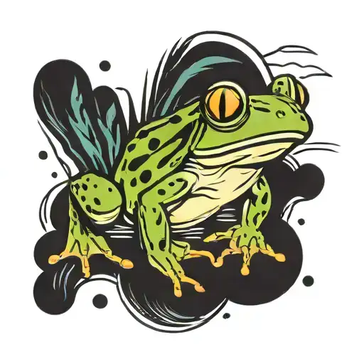 A Small River Frog Jumping Simple