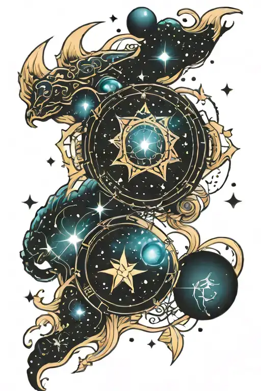 Galaxy And Zodiac Sign Constellations