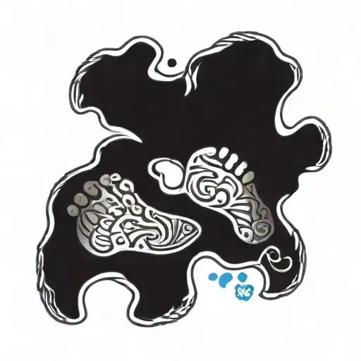 Baby Footprint And Mom Dad