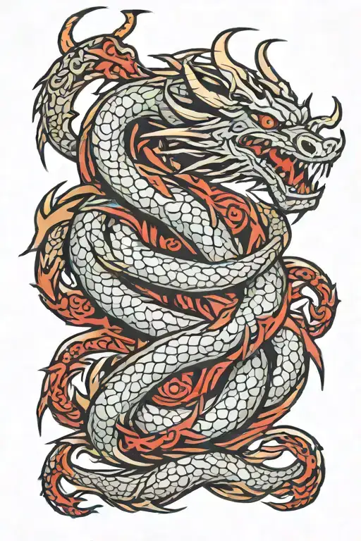 Dragon Wrapping Around Faze Logo