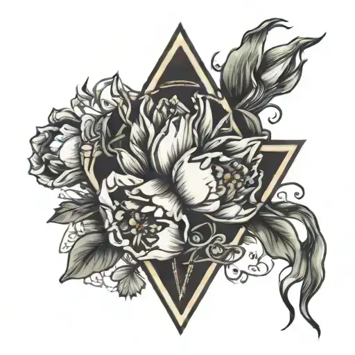 Beautiful Tulips In The Hands Of The Devil Inside Triangle