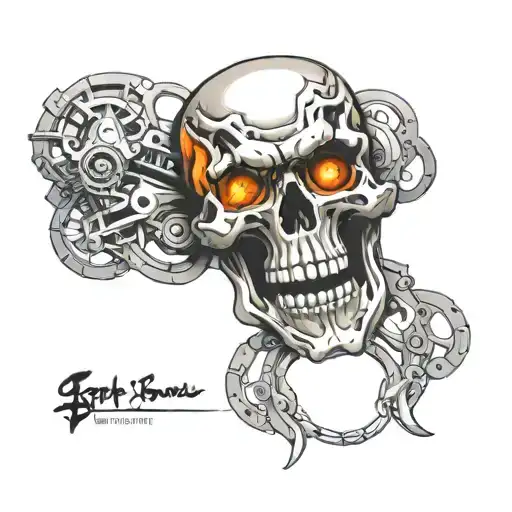 Mechanical Skull With Angry Expresssion