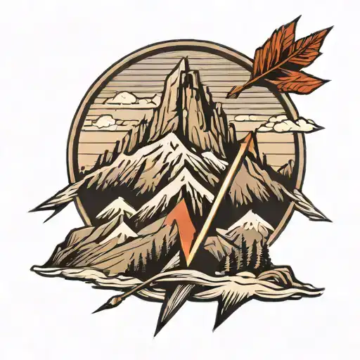Mountain With Arrow Design