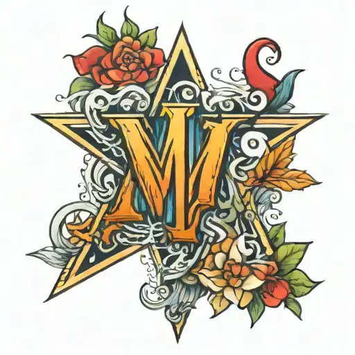 Polar Star Letter M Inside