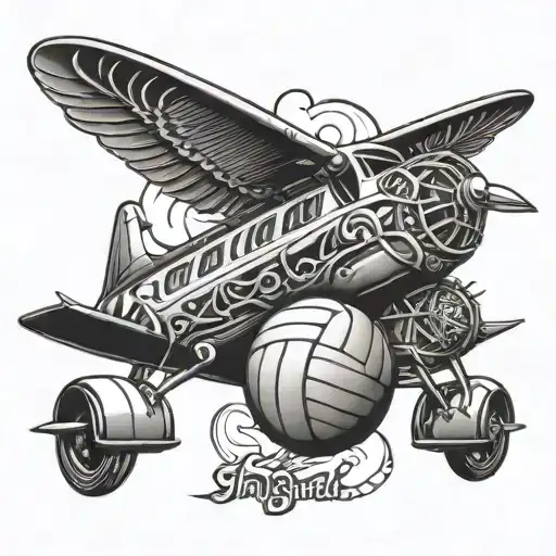 Volleyball Aircraft And Guitar