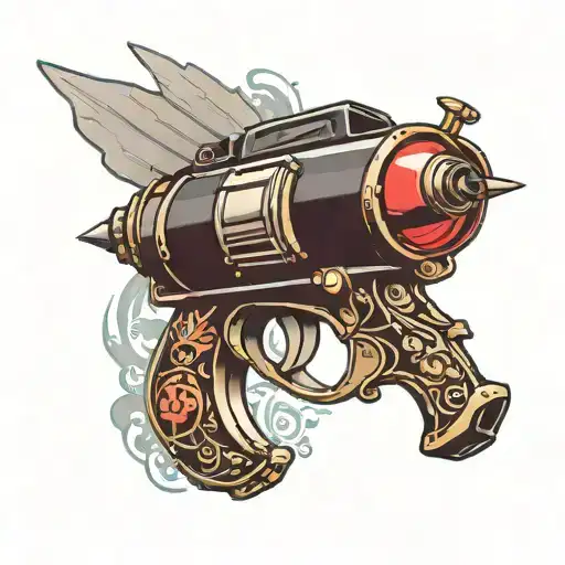 Can You Create A Foo Fighters Tattoo That Incorporates The Ray Gun And The Logo