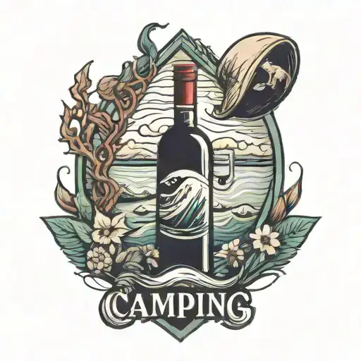 Camping Wine Ocean