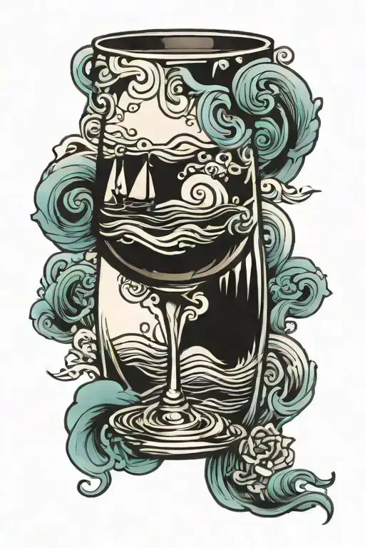 Tent Wine Glass Ocean Waves