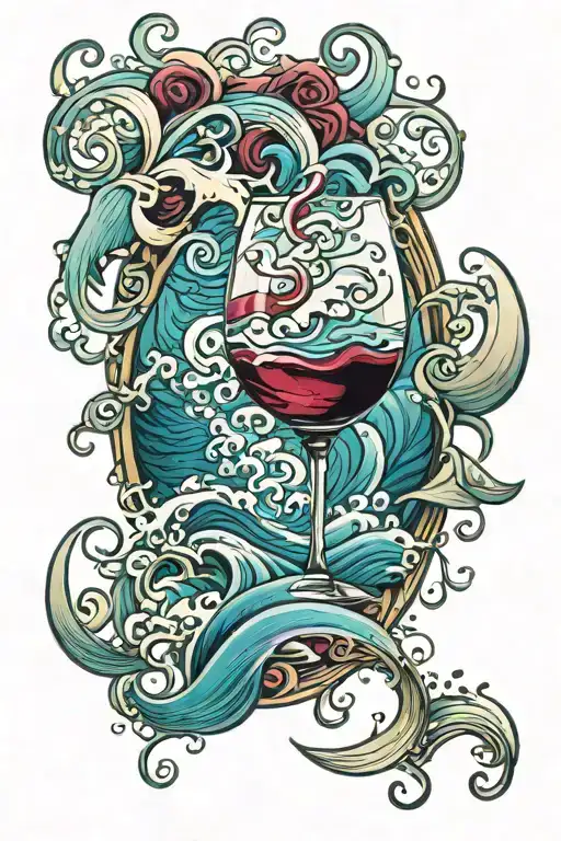Wine Glass Ocean Waves