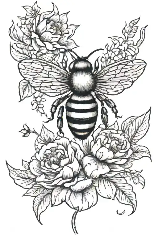 Bee Wings And Peonies