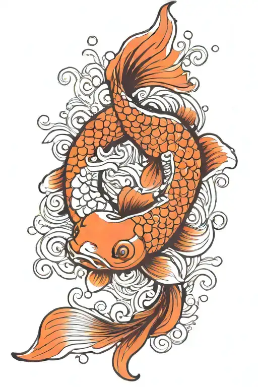 Koi Fish Scales Pattern Only No Head Fins Or Tail Upper Arm