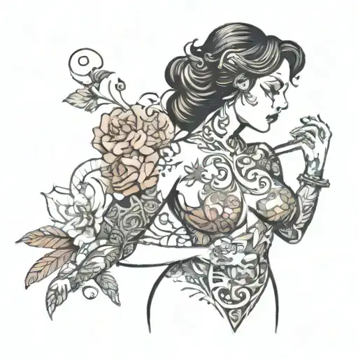 Fine Line Female Body Shaped Like