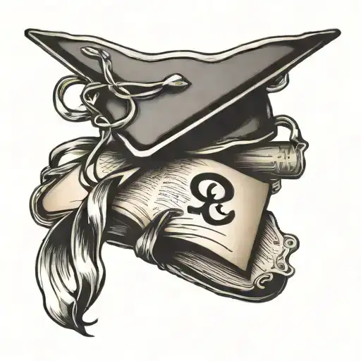 Graduation Cap Open Book Infinity Symbol Intertwined