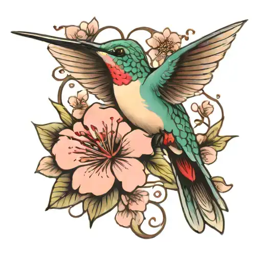 Hummingbird Cherry Blossom