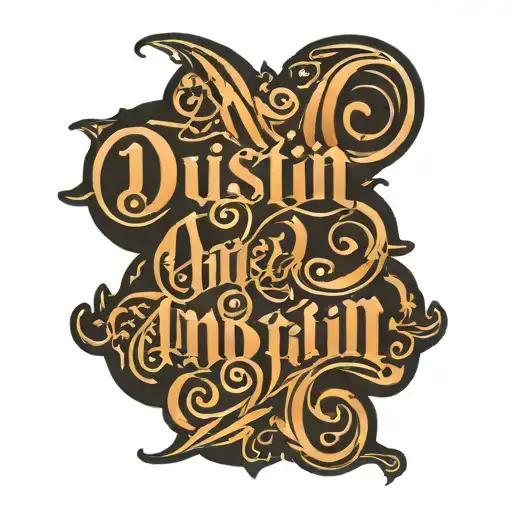 Two Word Ambigram That Says Dustin And Nicole