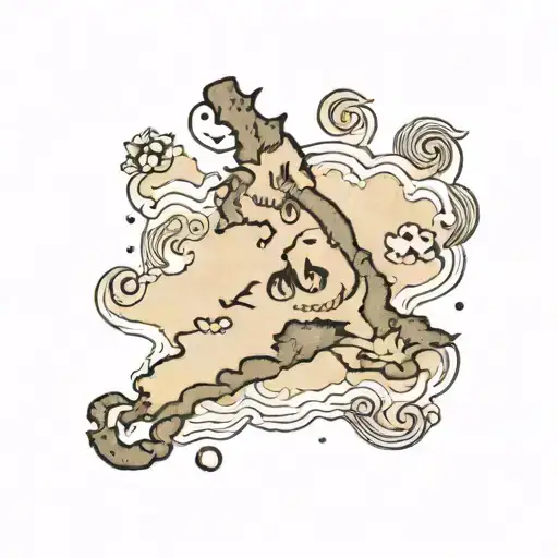 Foot Print New Zeland Map Outline