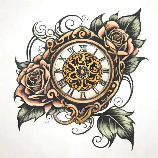 Lion Eye Rose Clock