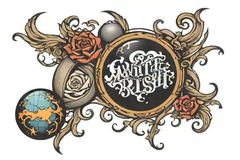 Write Rish On Chest And Down Globe Logo Incorporated