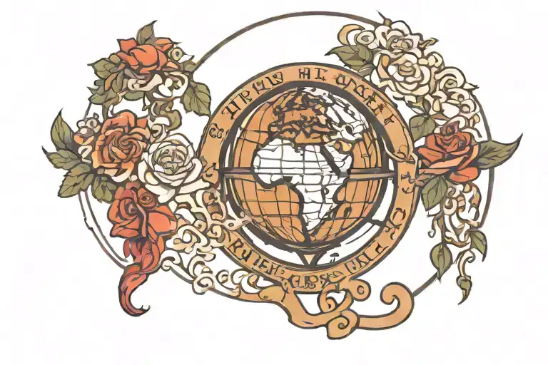 Write Rish And Down Globe Logo Incorporated Within