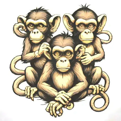 Three Monkeys See No Evil