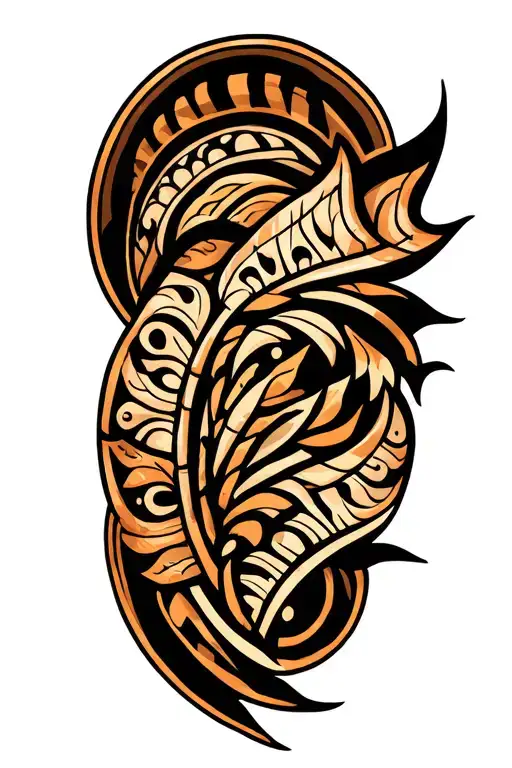 Polynesian Tribal Half Sleeve Tattoo Left Shoulder