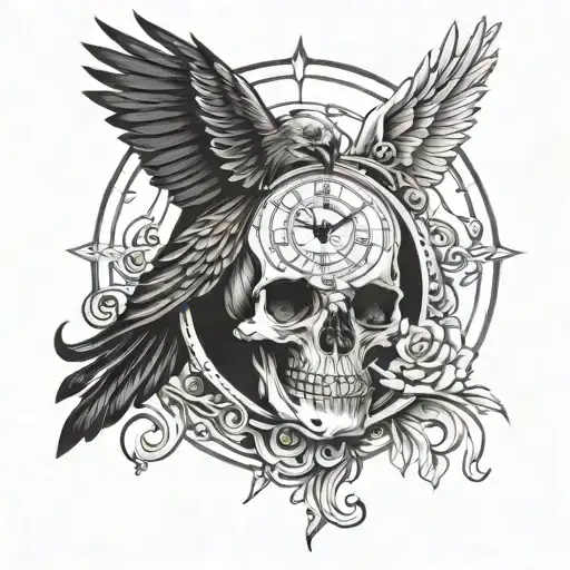 Skull Raven Watch