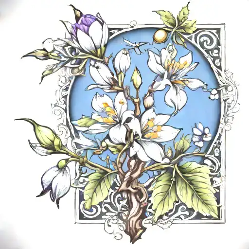 Luna Crocus And Linden Tree With Roots