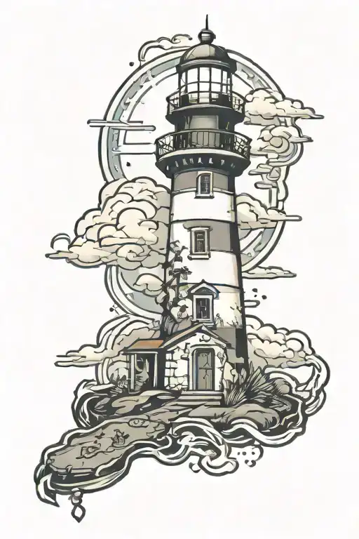 Lighthouse With Military Dog Tag