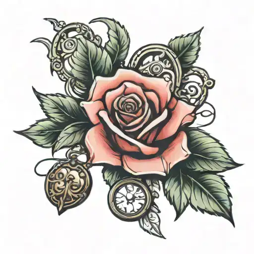 Rose With Locket On Hand