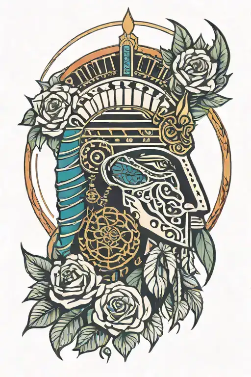 Colour Face Egyptian God Horus Dreamcatcher Roses