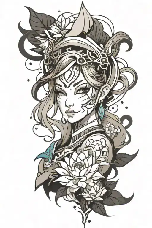 Design A Arm Tattoo Of The Character Lotus Off The Game Warframe