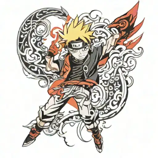 Naruto Anime Red And Black Blood Hot