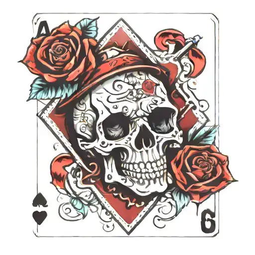 Playing Card And Skull