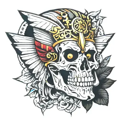 Pharaoh Skull Surrounded