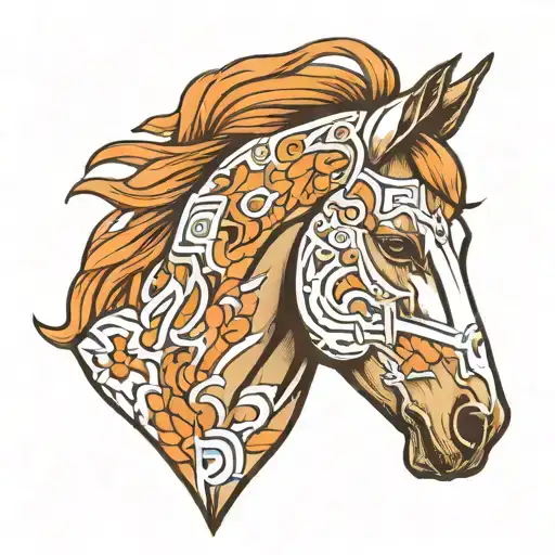 Horse Head Outline Domino