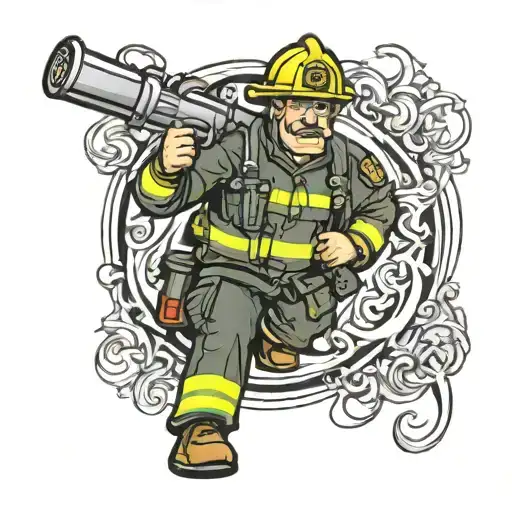 Firefighter Retirement Caricature