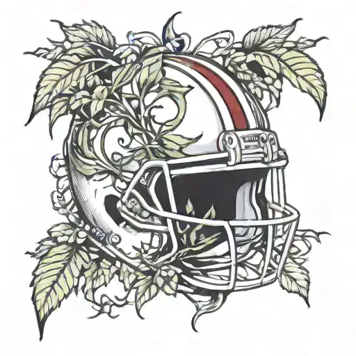 Football Helmet And Vines