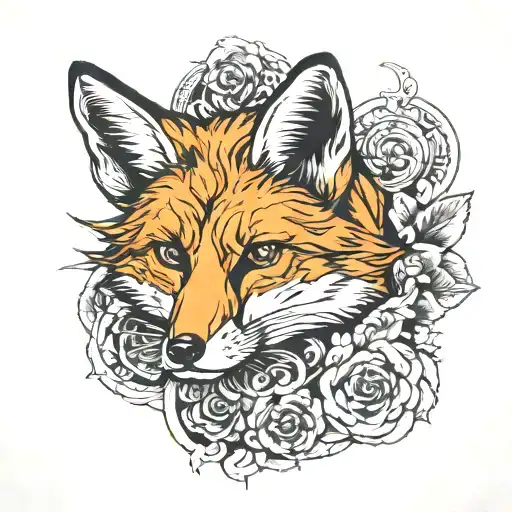 Fox Male Tattoo Half Sleeve