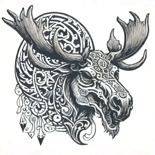 Tribal Moose Skull