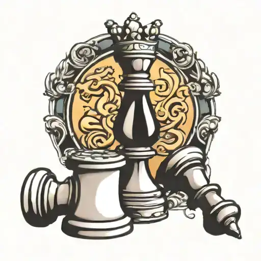 The Letters C And J With A Chess Piece