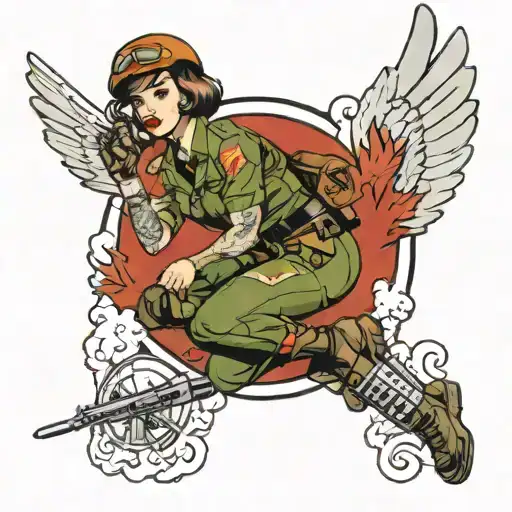 Female Army Airborne Pinup Girl