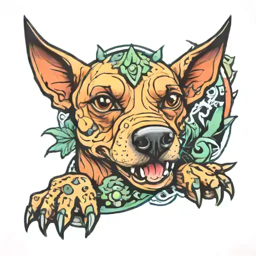 A Dog With Dinosaurs