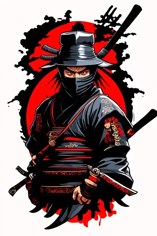 Ronin Samurai And A Ninja