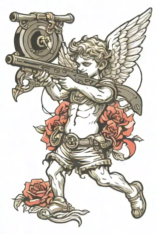 Cupid Aiming A Gun