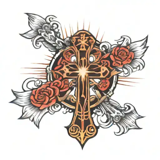 Christian Cross With Angel