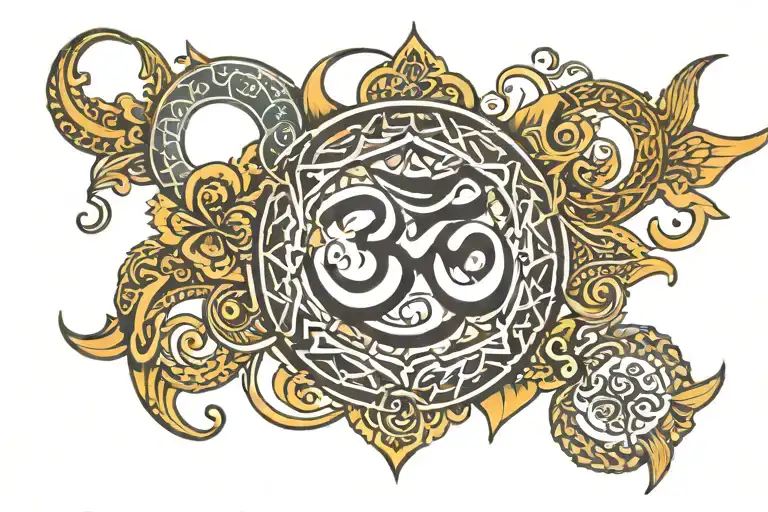 Name And Om Symbol Intertwined