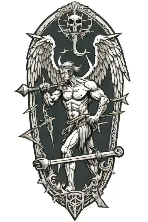 Angel And A Saw And A Hammer Forming The Shape