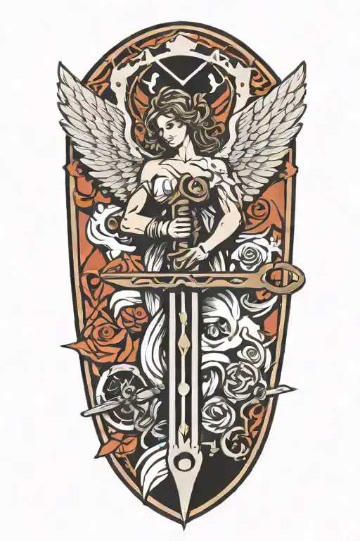 Angel And A Saw And A Hammer Forming The Shape